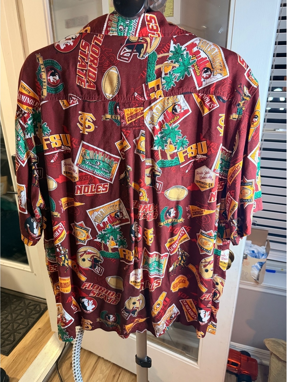 Vintage Lee Sport FSU Florida State Seminoles Shirt Men’s L Rayon All Over Print - Picture 3 of 3